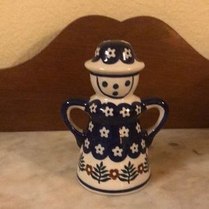 Boleslawiec-Christmas-Lady Salt Shaker-6”